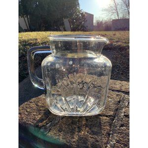 Vintage Glass Etched Serving Pitcher